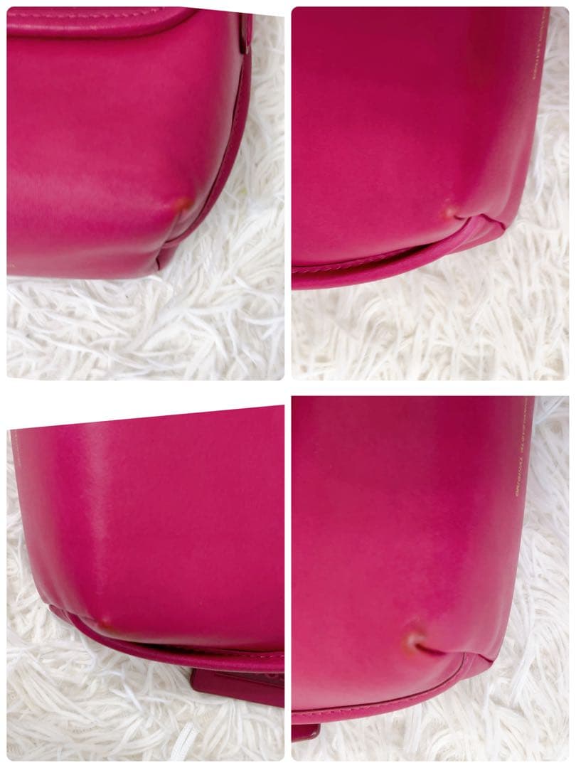 百貨店限定✨希少色 美品 コーチ ショルダーバッグ バイオレットピンク 逆台形型