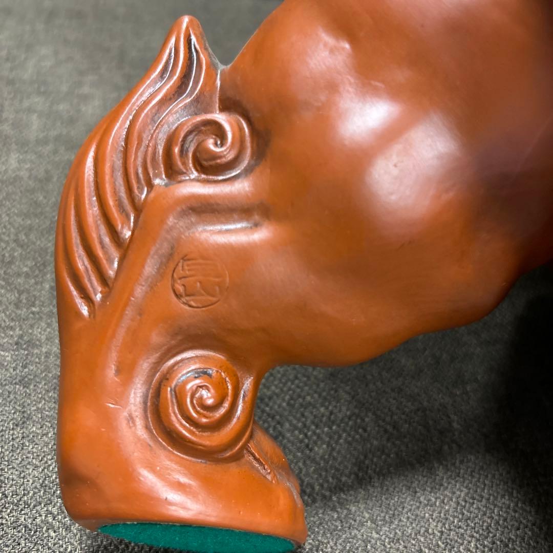 【玉乗り獅子】＊狛犬 陶器 縁起物 唐獅子 床の間飾り 骨董 美術品 伝統工芸