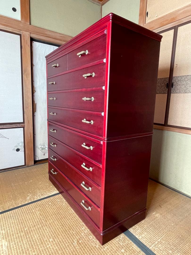 昭和レトロ　木製タンス 8引き出し