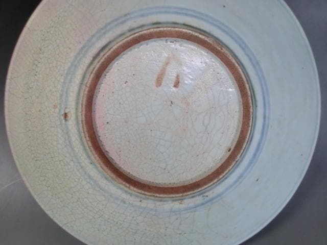 大皿■古伊万里 江戸期 古い染付唐草紋貫入 古美術 時代物 骨董■28.8cm