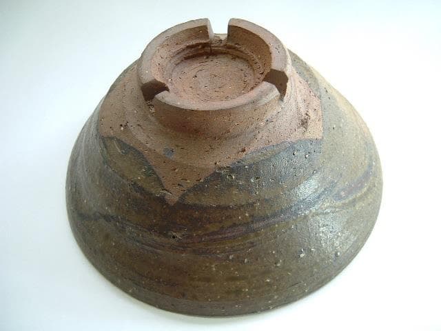 茶碗■追銘「夕月」3つ割り高台 伊羅保 平茶碗 茶道具 抹茶碗 古美術 桐共箱■