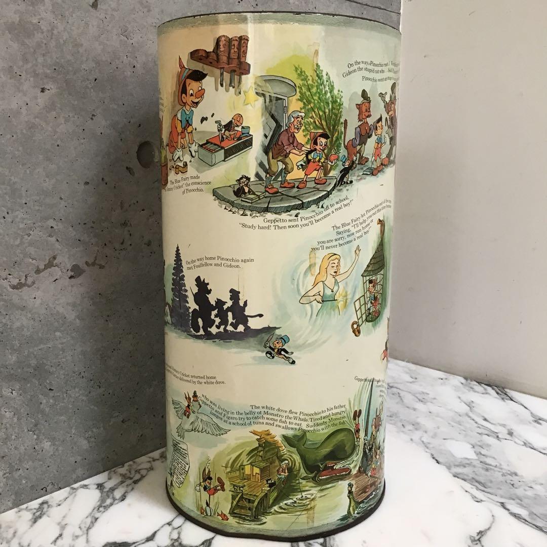 ピノキオ W.D.P. ビンテージ ブリキ缶 BIGサイズ ディズニー