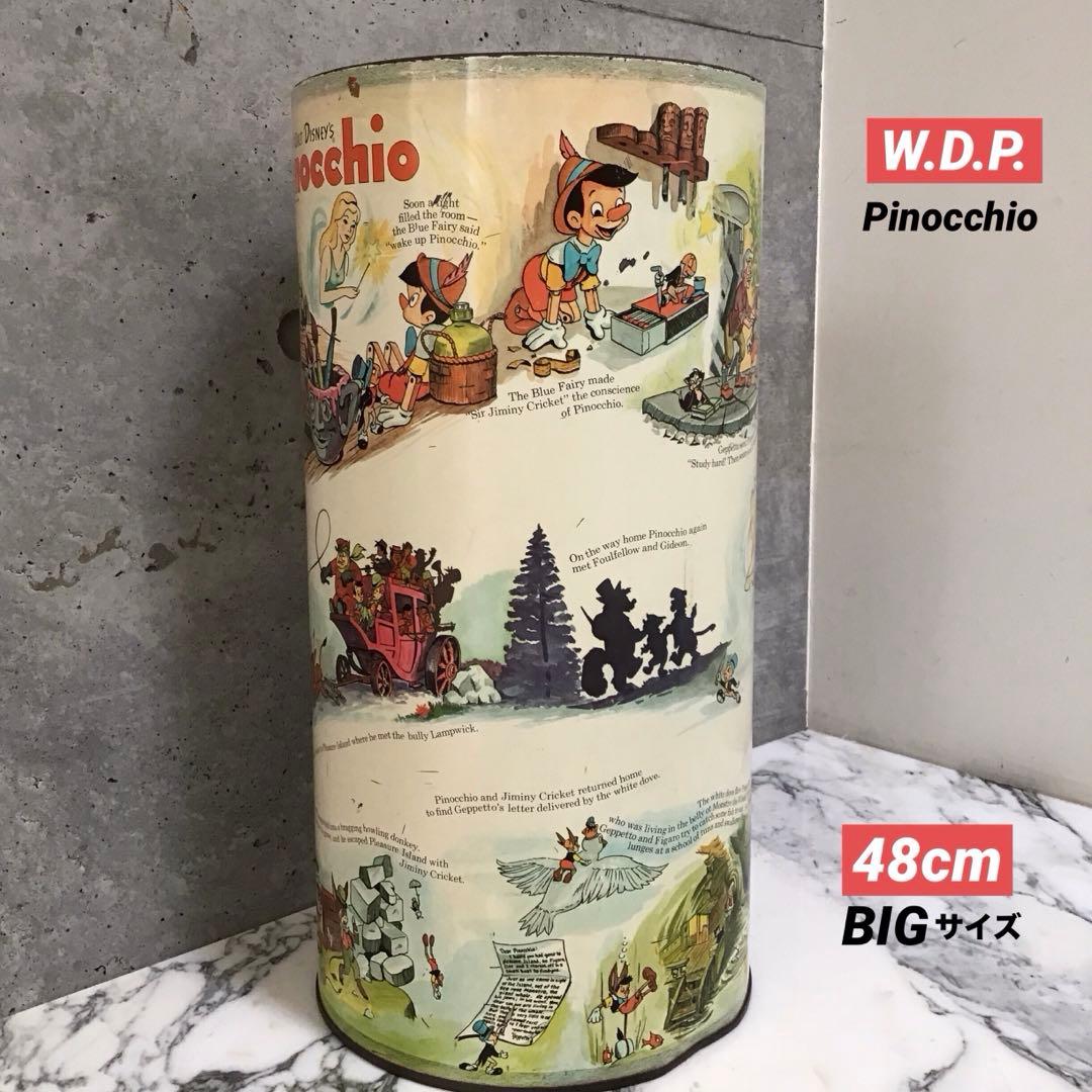 ピノキオ W.D.P. ビンテージ ブリキ缶 BIGサイズ ディズニー