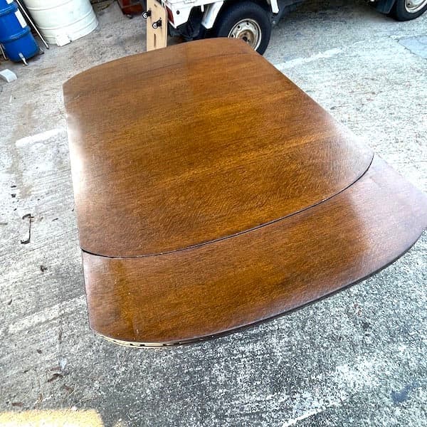 イギリスアンティーク　ドローリーフテーブル　ブルボーズレッグ　伸縮ダイニング