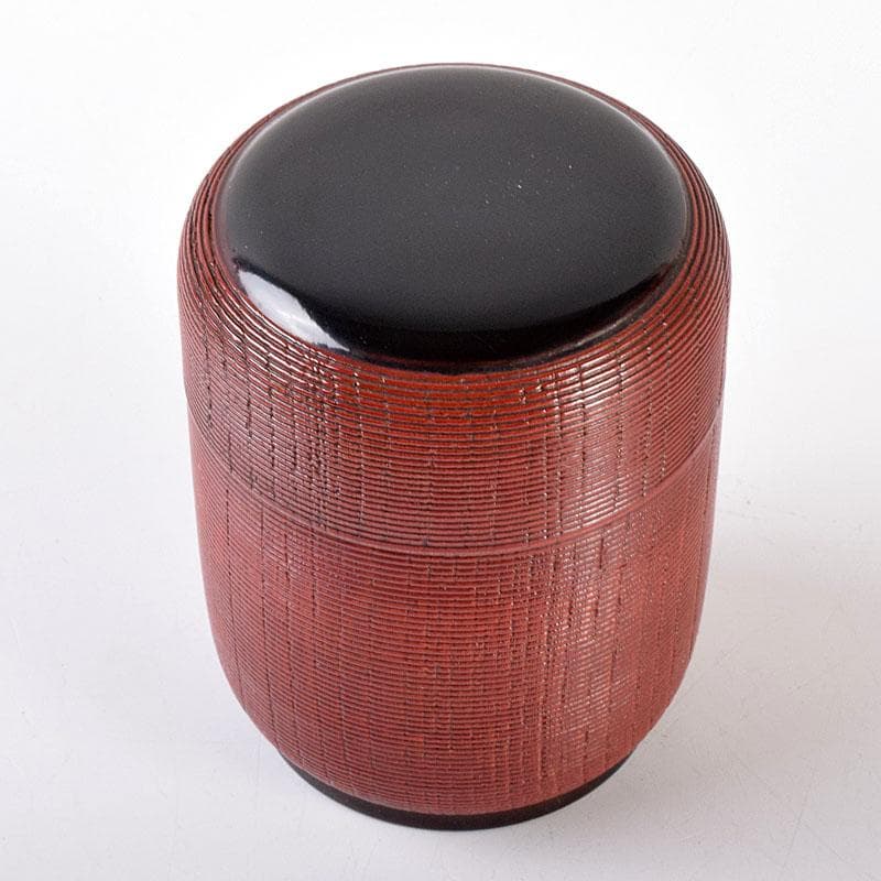 茶道具　輪島塗　久世宗春作　千筋涌茶入　棗　共箱　V　6886