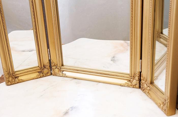 アウトレット セール品 チャーチルウッド スリーサイドミラー 三面鏡 ゴールド