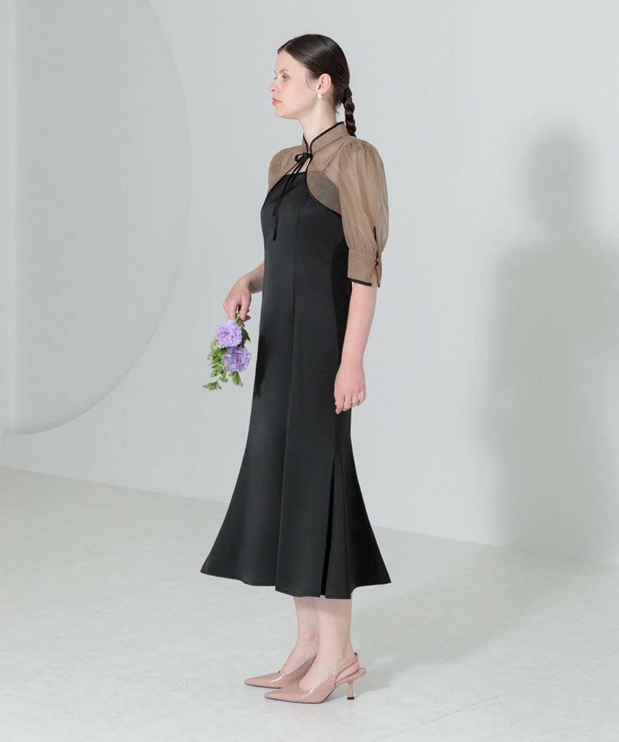 ショートボレロマーメイドワンピースセットアップロングドレス【S】