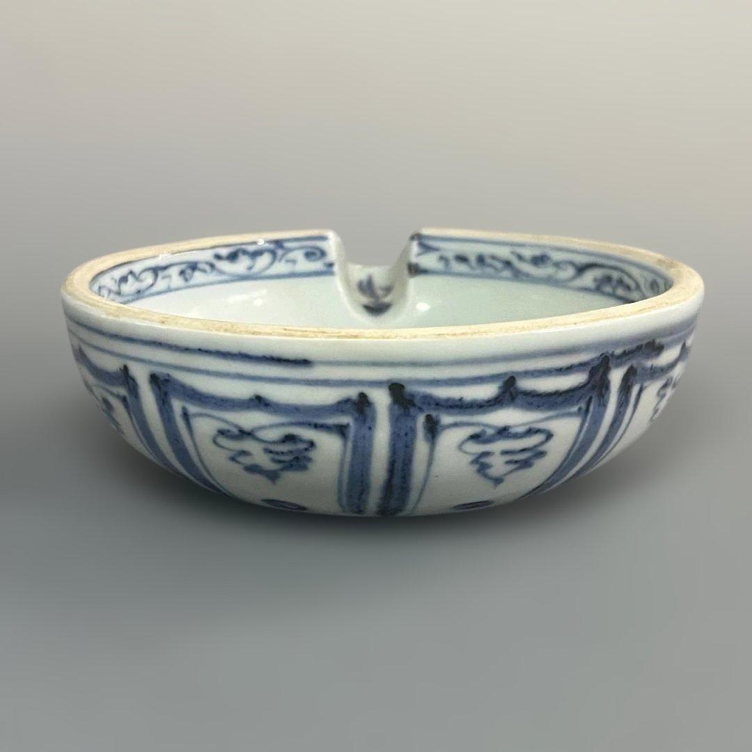 唐物 青花藻魚紋片口水洗 元時代 景徳鎮 染付 中国美術 古玩 SH25