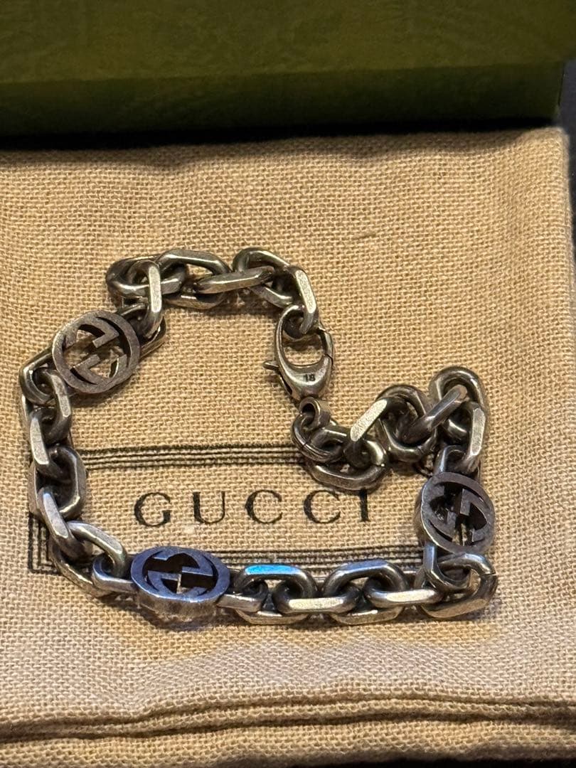 GUCCI グッチ インターロッキン ブレスレット シルバー サイズ18号