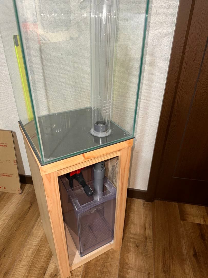 オーバーフローガラス水槽 +キャビネット クロミス製30×30×45