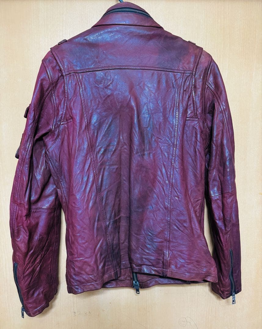 ABORDAGE 赤茶 バーガンディ レザー ライダース 46 M65