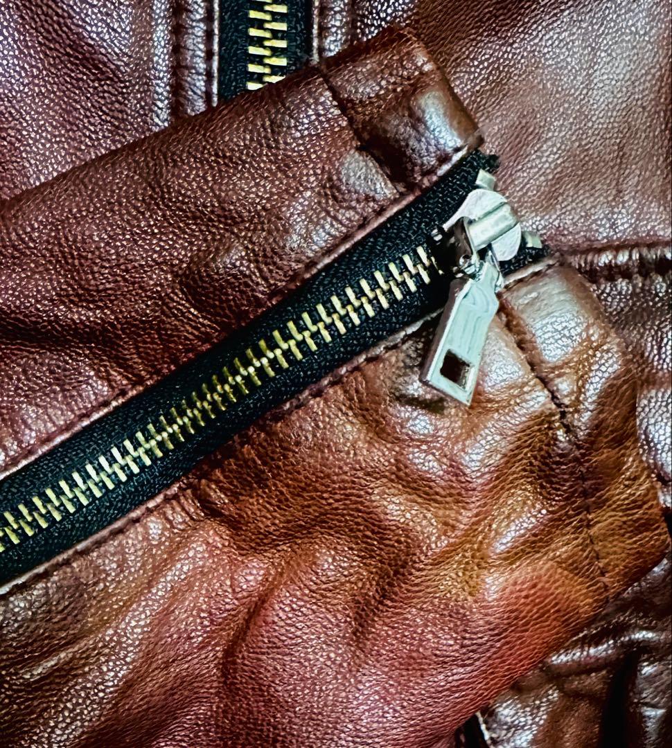 ABORDAGE 赤茶 バーガンディ レザー ライダース 46 M65