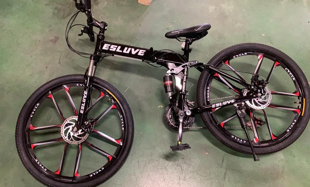 Esluve マウンテンバイク 26インチ 21段変速 折りたたみ自転車