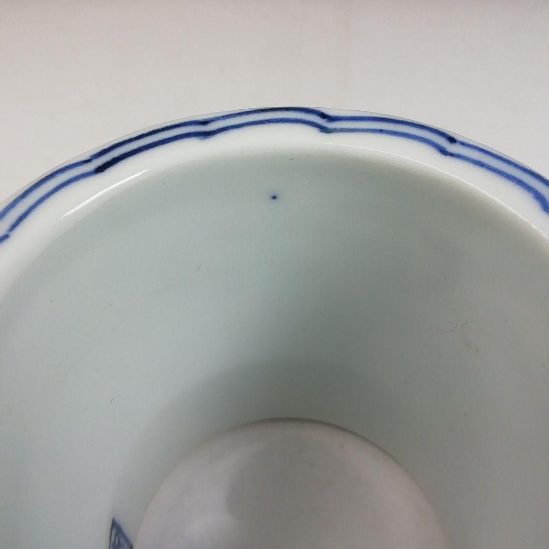 Ｗ１０１　蓋置　『染付　桶川』『西村徳泉 造』　共箱　茶道具