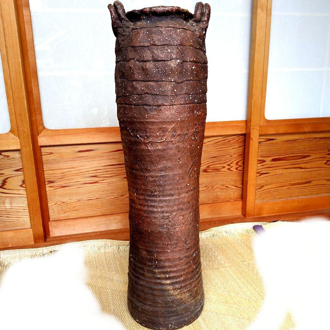 赤茶色の持ち手付き陶器