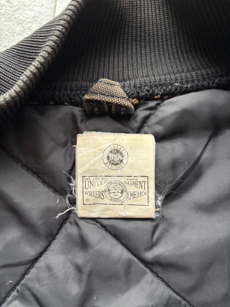 USA製　カーハート　ダックベスト　鬼フェード　ブラック　V01 BLK