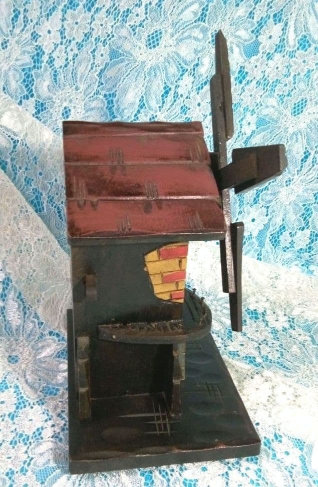 風車小屋のオルゴール　木製　手彫り 曲目　♪エリーゼのために