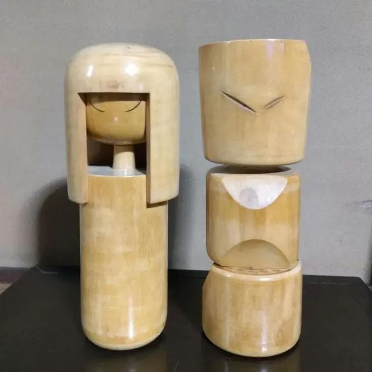 田中治正作 創作こけし　2体　童女　内閣総理大臣賞受賞　郷土玩具