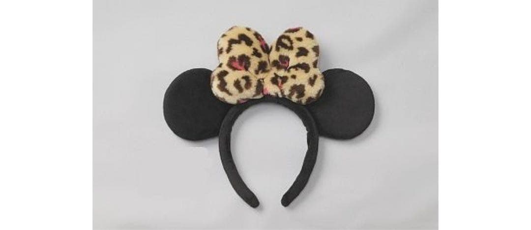 ヒョウ柄　マフラーキャップ　カチューシャ　ミニー　ディズニー　セット