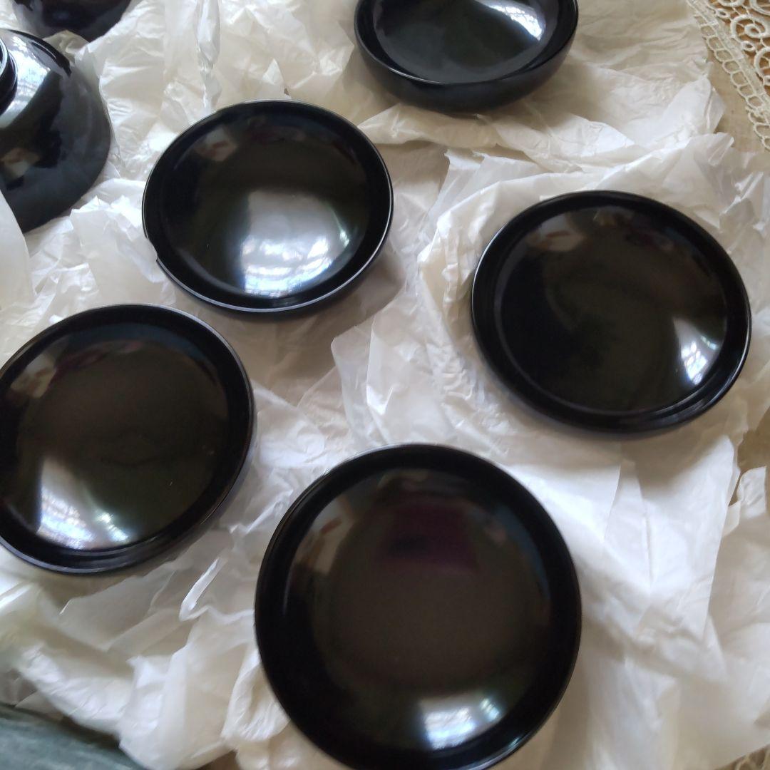 浄法寺塗　うるみ工芸　漆器 黒色椀 ５個セット 蓋付き　新品未使用