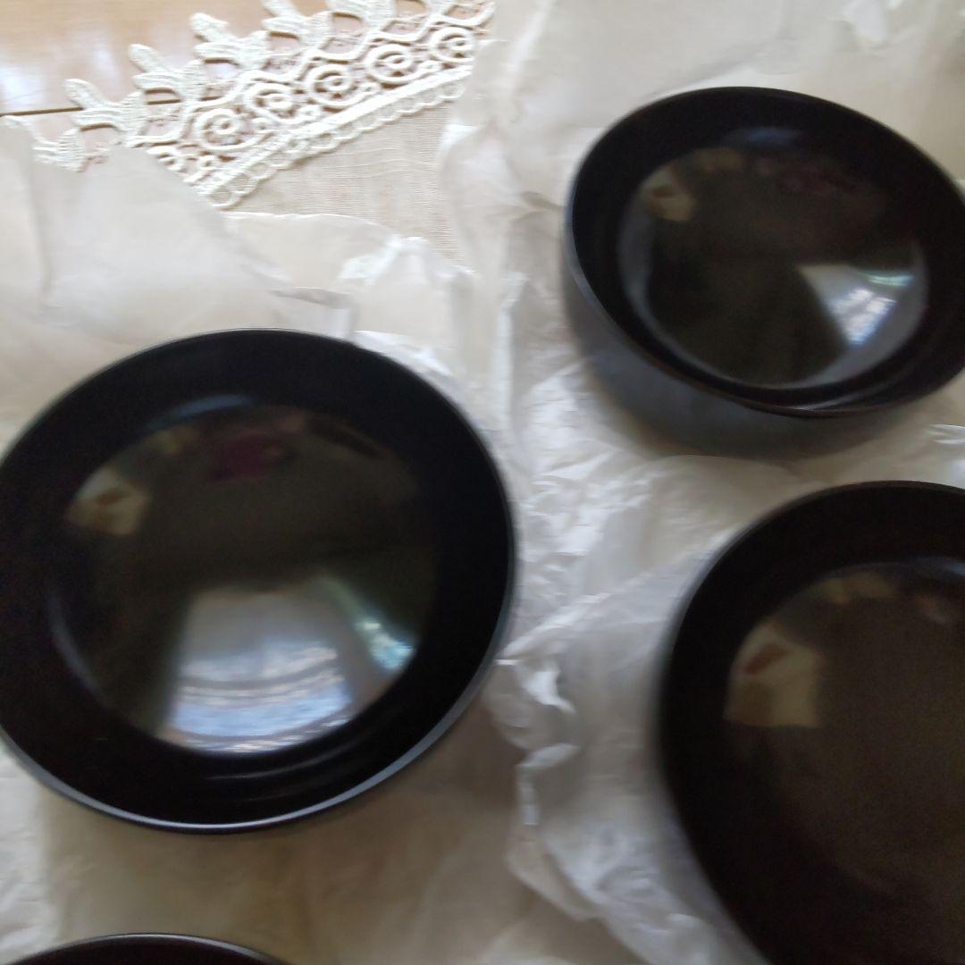 浄法寺塗　うるみ工芸　漆器 黒色椀 ５個セット 蓋付き　新品未使用