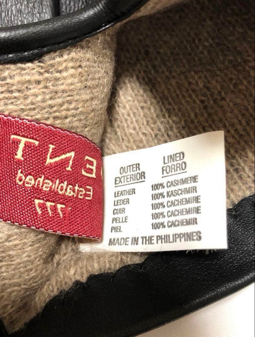 新品DENTSデンツ レザーグローブ L 手袋 カシミヤ