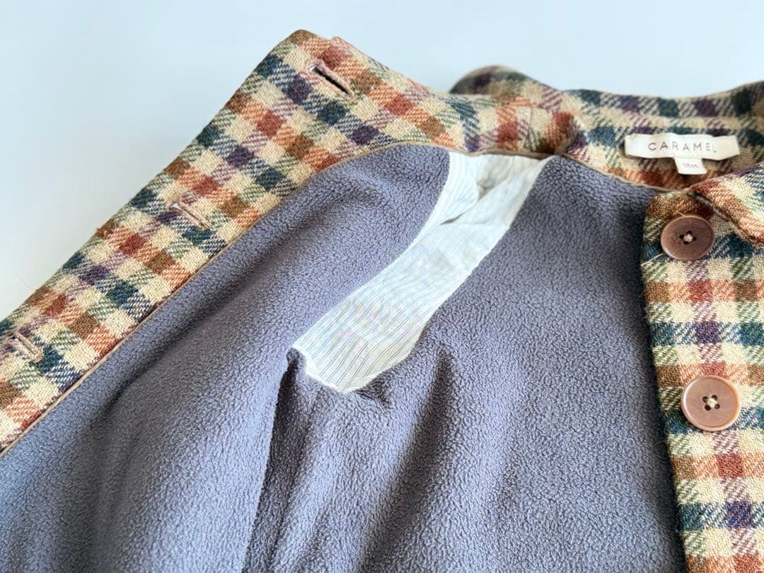 CARAMEL ♡ チェック柄ウールコート 18M
