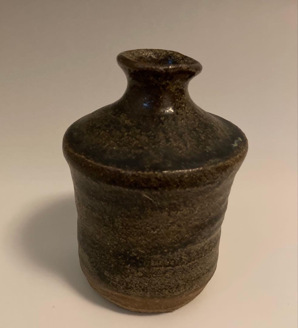 唐津　朝鮮唐津　時代　花入　徳利 一輪挿し　花生け 花瓶 骨董 黒唐津