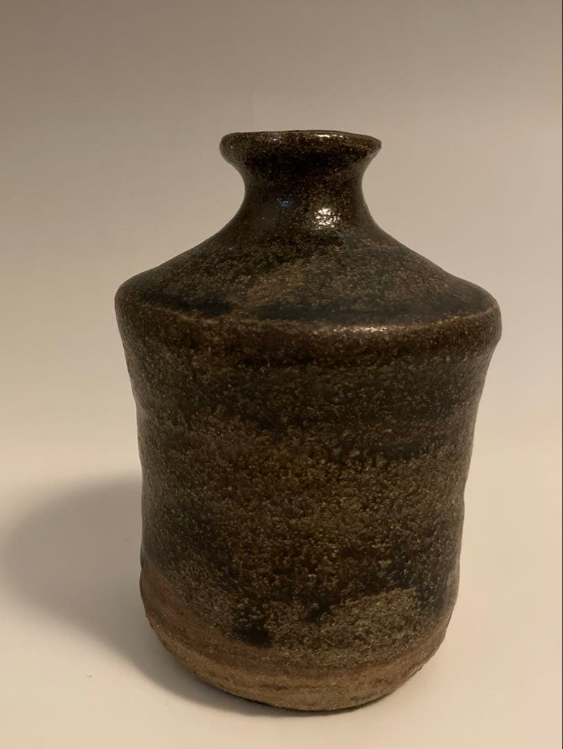唐津　朝鮮唐津　時代　花入　徳利 一輪挿し　花生け 花瓶 骨董 黒唐津