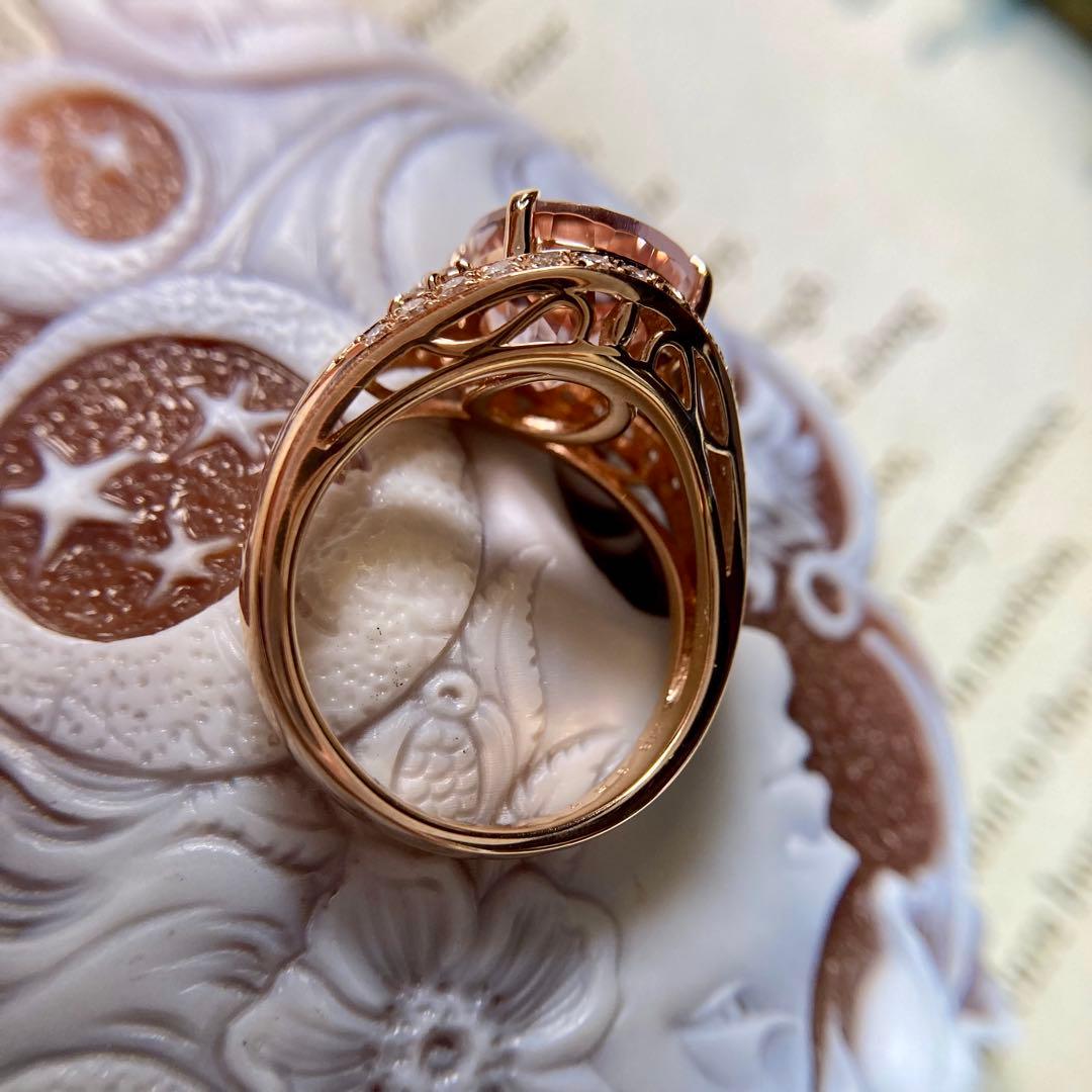 専用です　ピンクゴールド モルガナイト3.57ct ダイヤモンド　指輪　リング