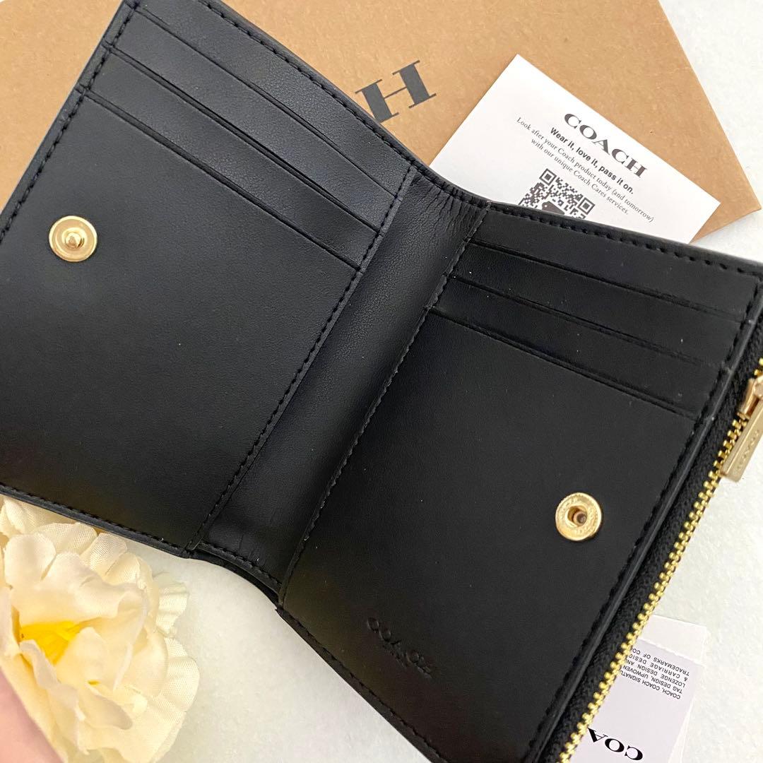 新品　正規品☆COACH コーチ　折り財布　ブラウン シグネチャー 二つ折り財布