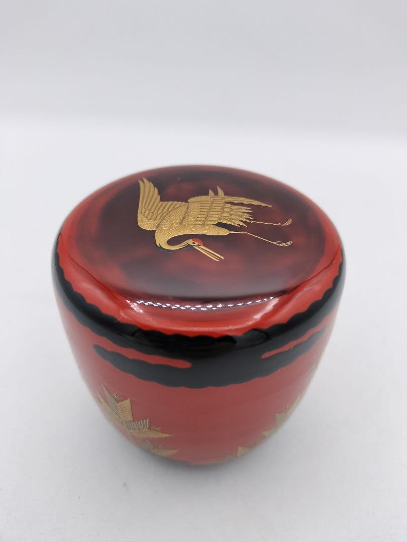 c448 中棗 蓬莱蒔絵 内銀溜 前畠春斎 木箱 茶道具 古物