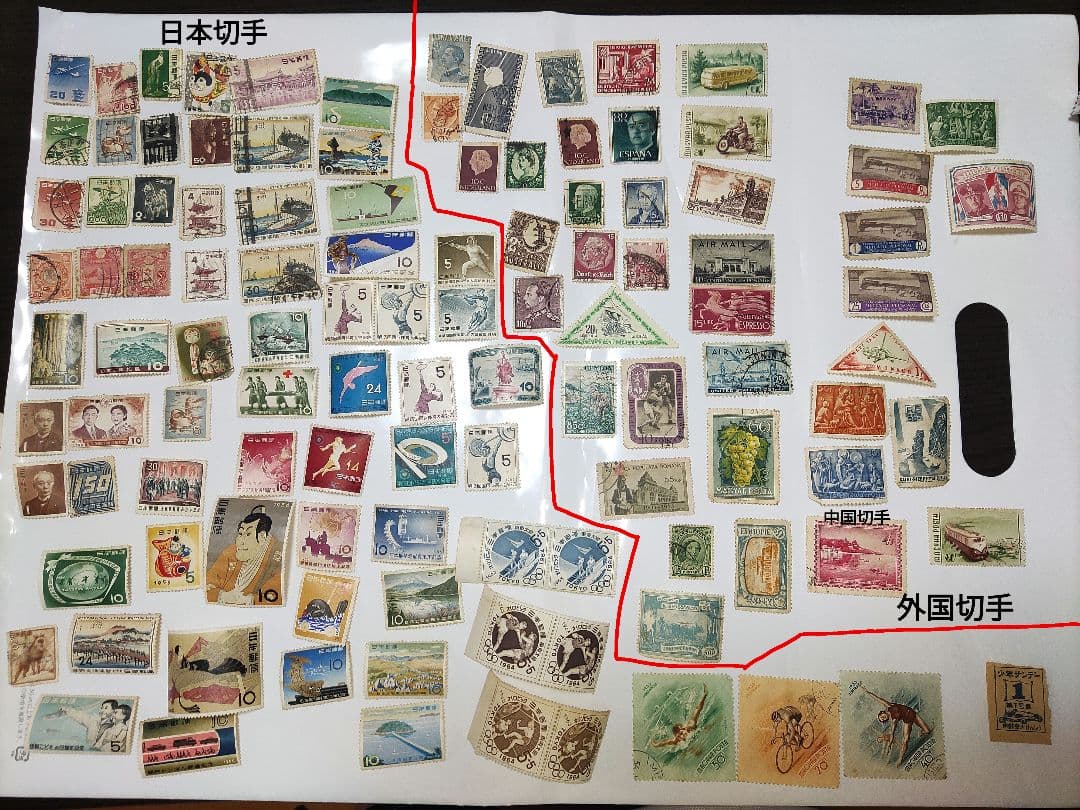 切手セット(米国/英国/中国/ほか外国/日本(オリンピック/記念他)