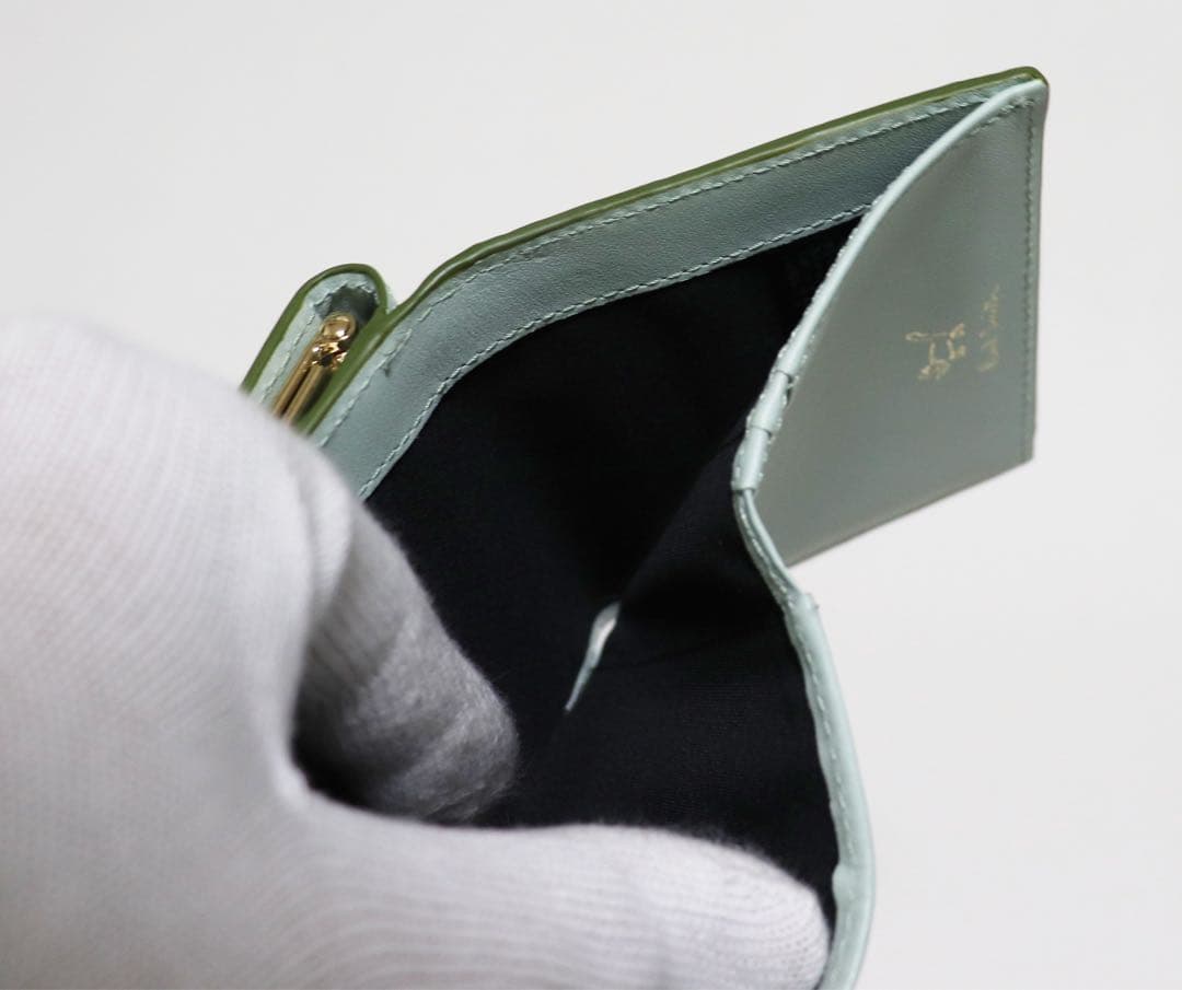 《ポールスミス》新品 ネコちゃん・ハート箔押し レザーがま口3つ折り財布 口金