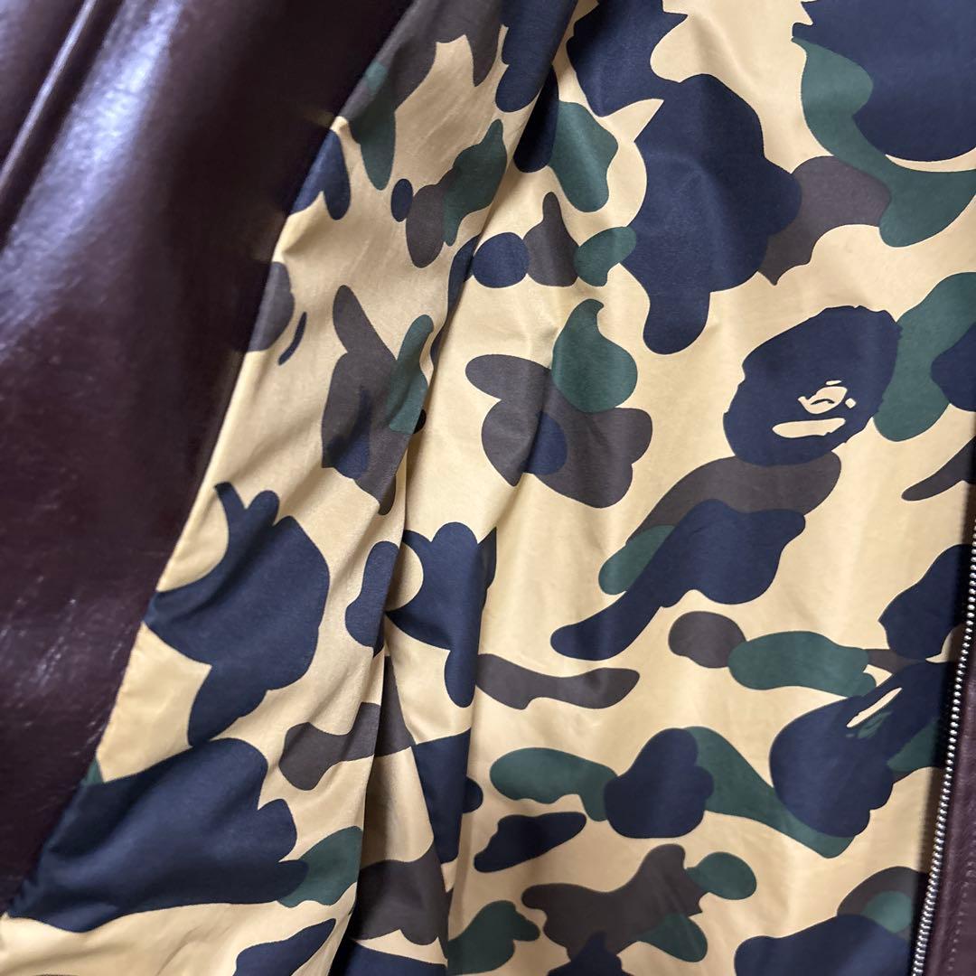 超美品schott&ABathingApeコラボLサイズ