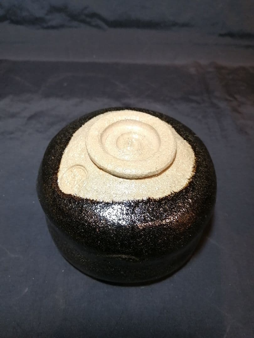 【茶道具】黒楽茶碗　桂窯　伊藤桂楽作　美品　茶碗A297