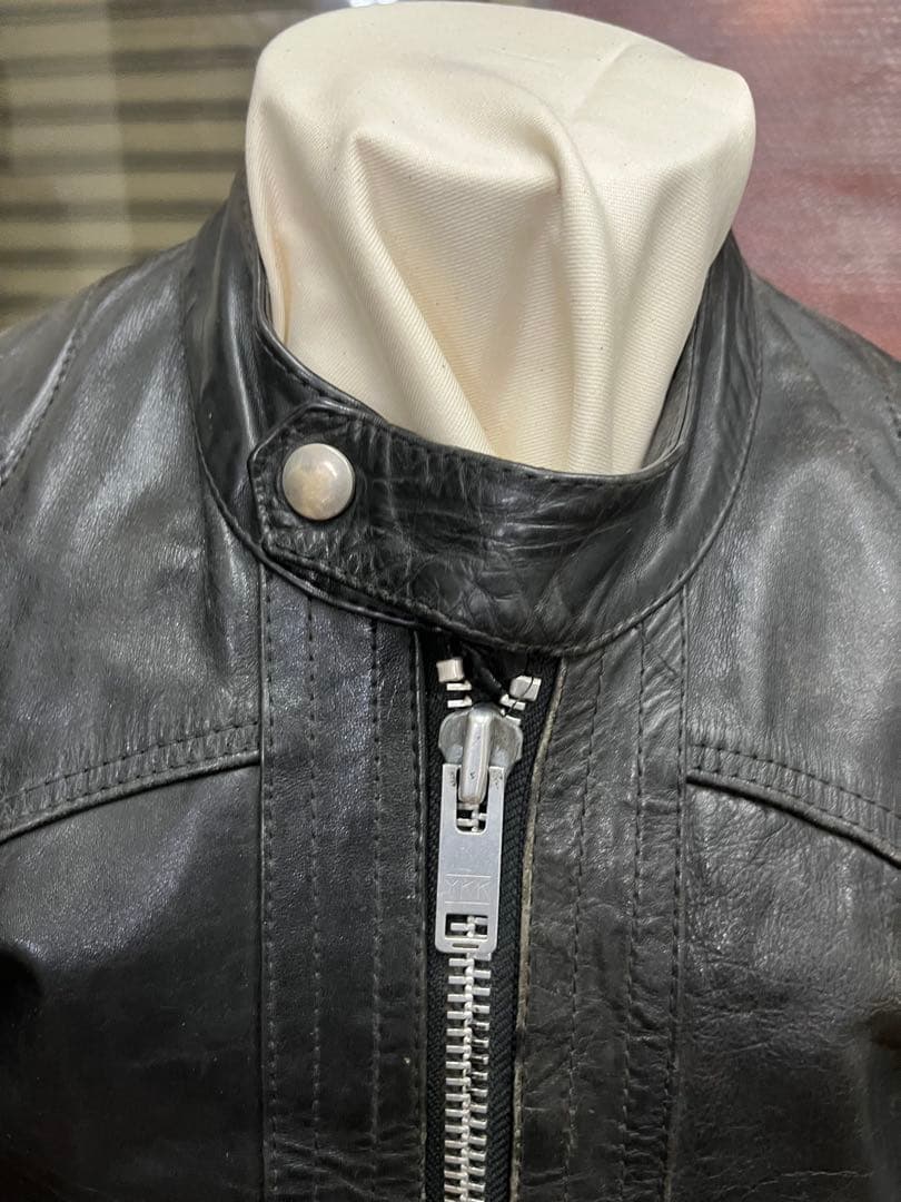 ルイスレザー　レザーライダースジャケット レザー 革ジャン ブラック 古着