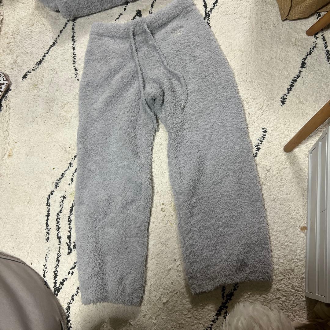 ジェラートピケ　ジェラピケ　セットアップ　カーディガン　パンツ　グレー　もふもふ