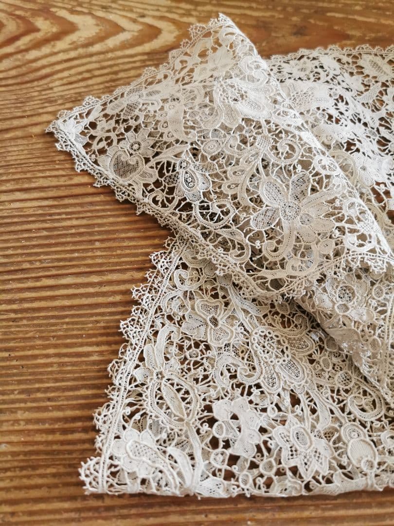 アンティーク イタリア 最上の精緻 ブラーノレース ポワンドヴェニス 付け襟