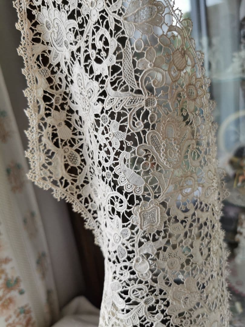 アンティーク イタリア 最上の精緻 ブラーノレース ポワンドヴェニス 付け襟