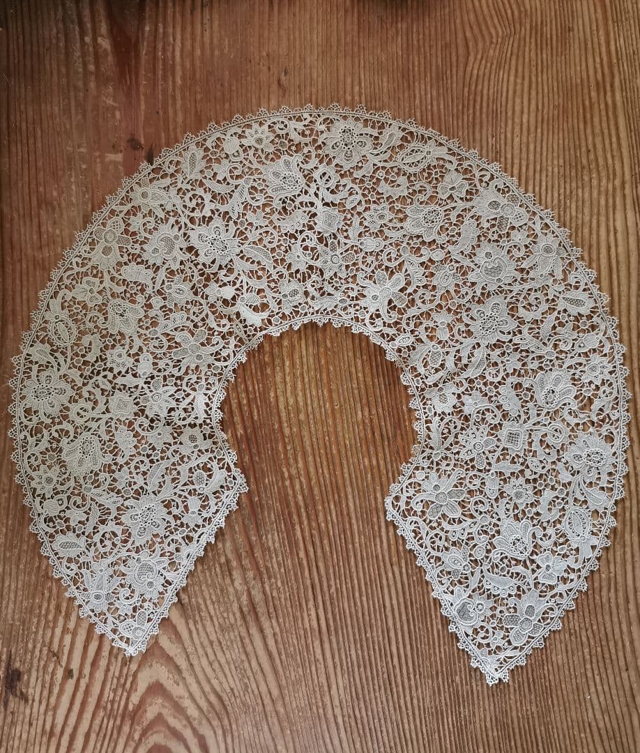 アンティーク イタリア 最上の精緻 ブラーノレース ポワンドヴェニス 付け襟