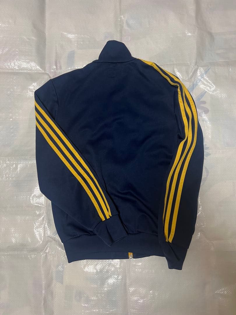 adidas ジャージ ヴィンテージ ネイビー イエロー M 国旗タグ 激レア