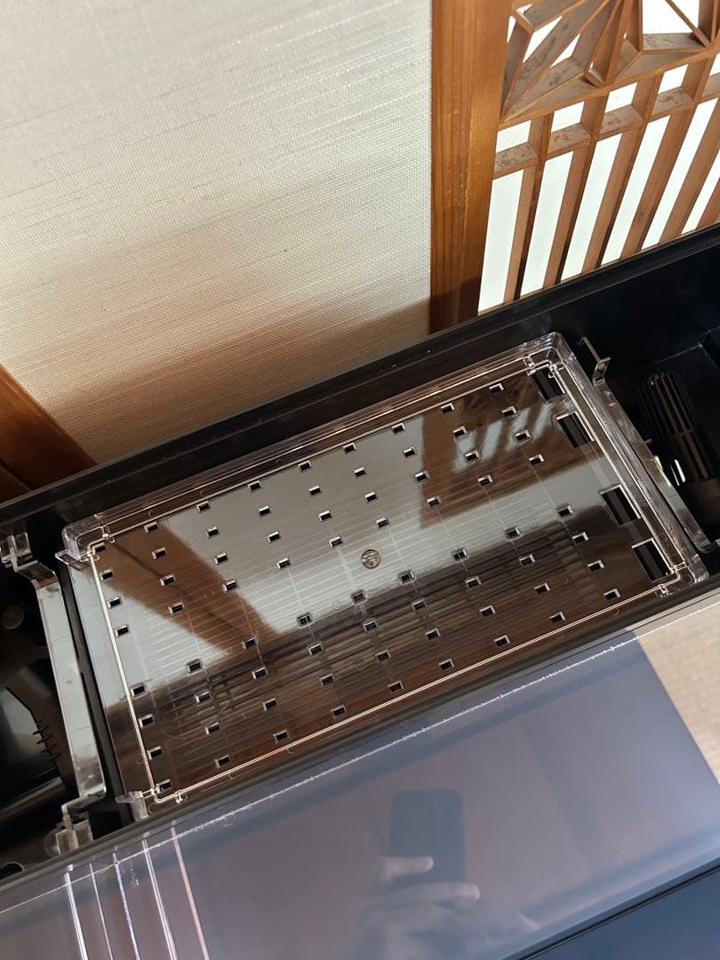 引き取り限定　90センチ底面背面艶消しブラックアクリル水槽　上部フィルター