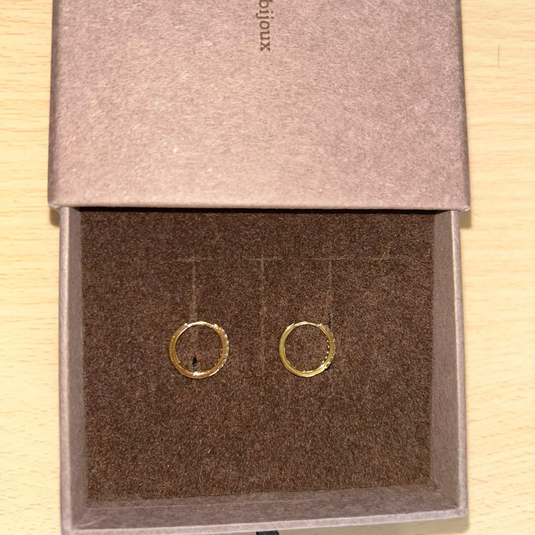 『新品・未使用』ete エテ K18 YG ダイヤモンドフープピアス
