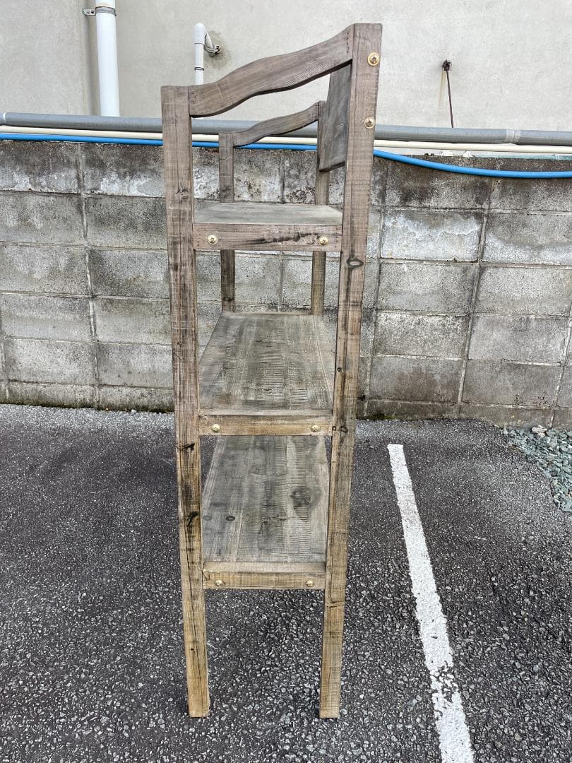 ★ オープンシェルフ 幅80 薄型 シェルフ アンティーク 北欧 風 レトロ