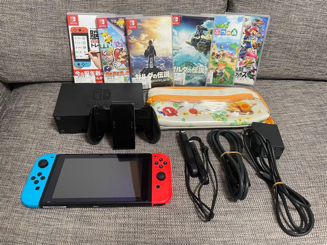Switch本体 ジョイコン赤青 ソフト6つ
