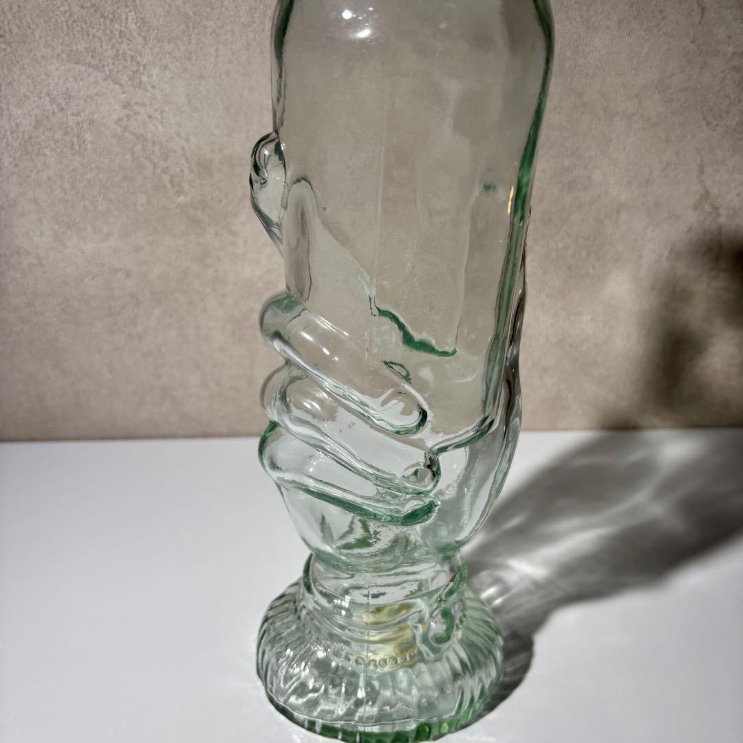 手に包まれたガラス瓶 ミッドセンチュリー ポストモダン ヴィンテージ