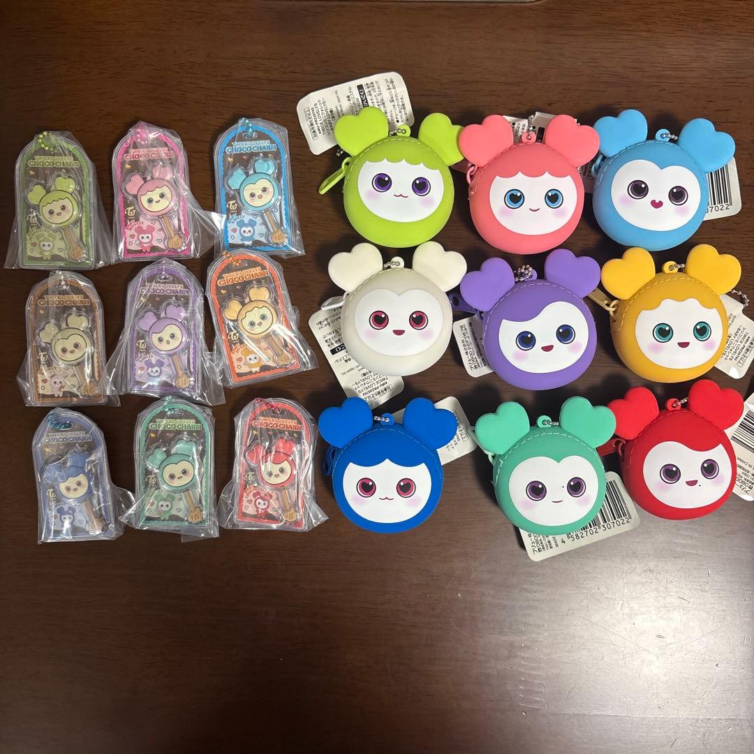 TWICEシリコンミニウォレット＋チョコがけチャームコンプリートセット
