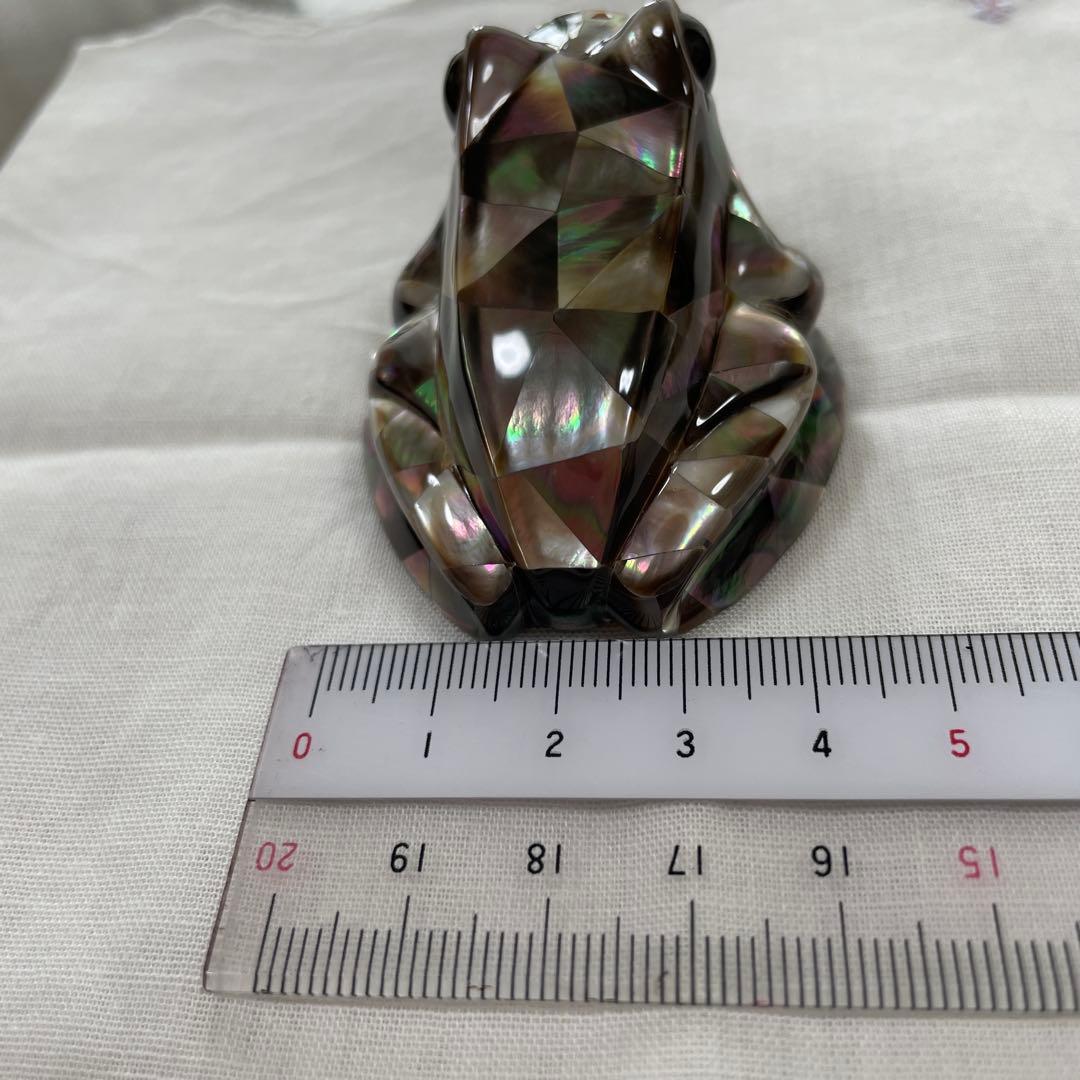 黒蝶貝カエルの装飾品　縁起ものセット