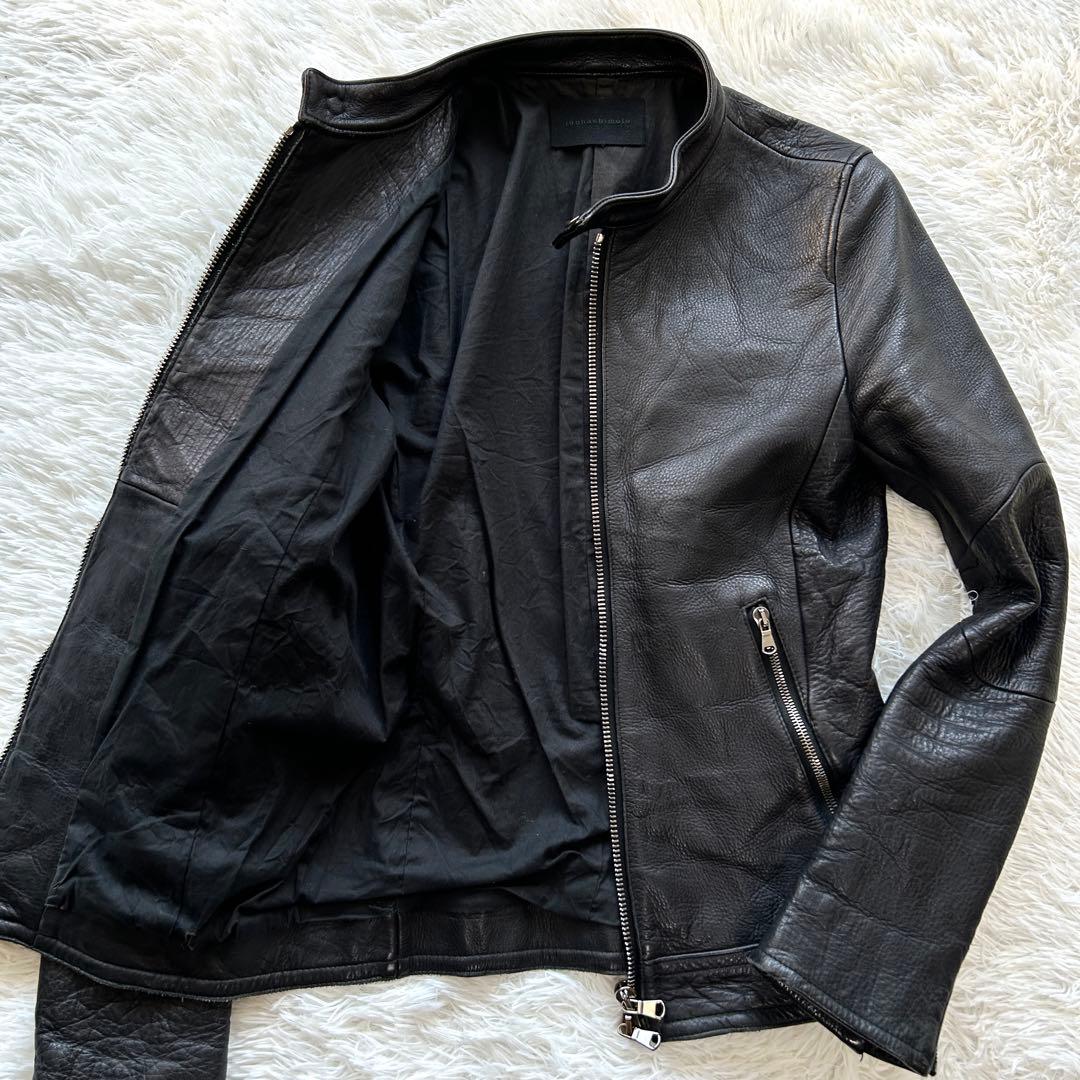 junhashimoto シングル ライダースジャケット カウレザー 黒 2